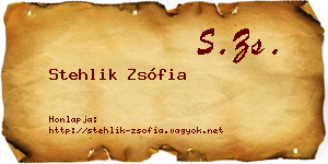 Stehlik Zsófia névjegykártya