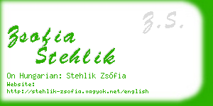 zsofia stehlik business card
